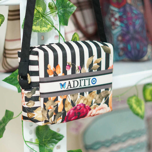 Floral Printed Customised Sling Bag - Uncommongifts.in