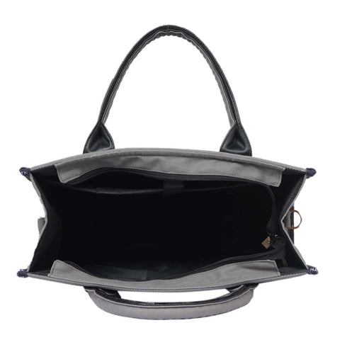 Grey Personalised Woody Handbag Tote Bag - Uncommongifts.in