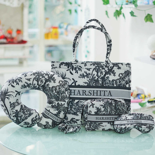 Black and white Jungle Printed Personalised Combo Gift Set - Uncommongifts.in