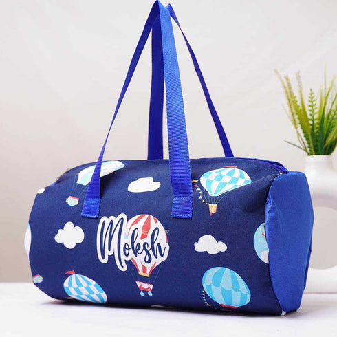 Personalised Air Balloon Printed Kids Duffle Bag