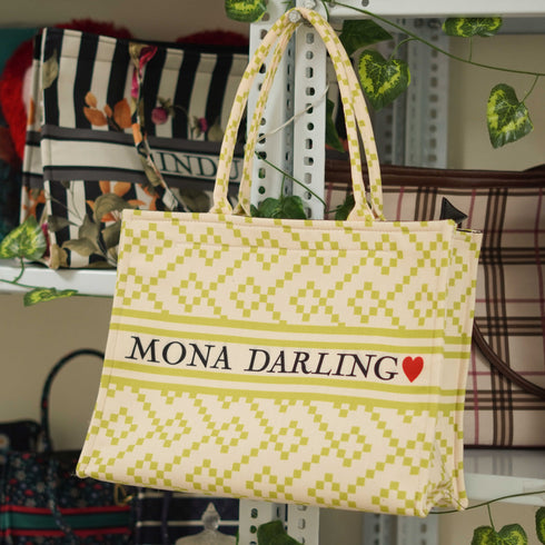 Yellow Personalised Printed Box Tote Bag - Uncommongifts.in