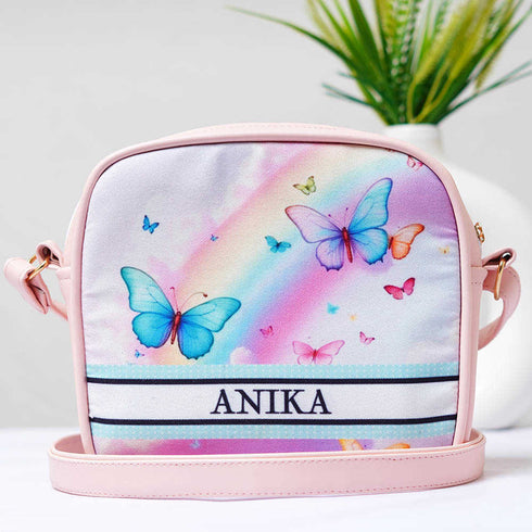 Personalised Butterflies Canvas Sling Bag