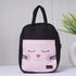 Pink Cat Printed Canvas Lunch Bag - Uncommongifts.in
