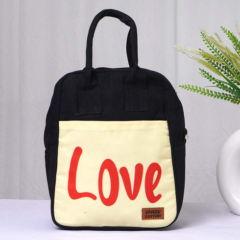 Panda Couple Printed Canvas Lunch Bag - Uncommongifts.in