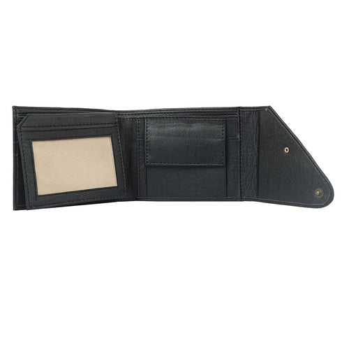 Personalised 3 Fold Men's Wallet With Charm - Black - Uncommongifts.in