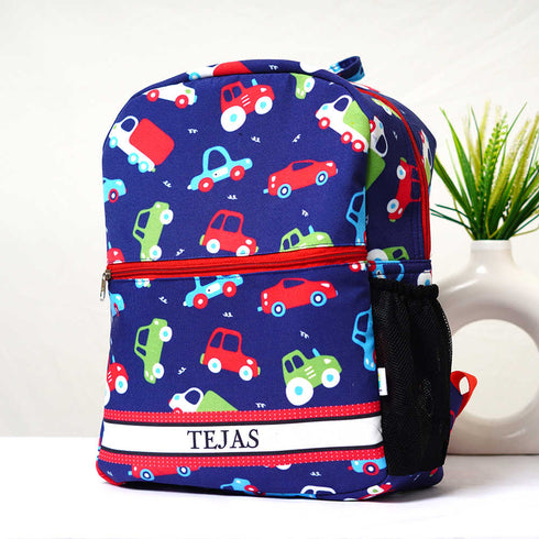 Personalised Car Printed Kids Bag Pack