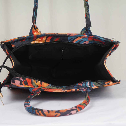 Multicolor Printed Oversized Shopper Box Bag - Uncommongifts.in