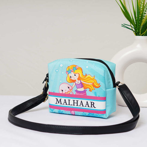 Personalised Little Mermaid Printed Kids Sling Bag
