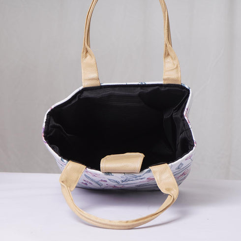 Floral Printed Lunch Bag With Handle - Uncommongifts.in