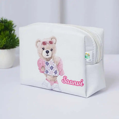 Personalized Teddy Printed Box Pouch for Kids