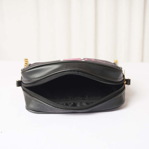 Canvas Personalized Pink Striped Sling Bag - Uncommongifts.in