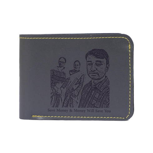 Personalised Men's Photo Wallet - Gray - Uncommongifts.in