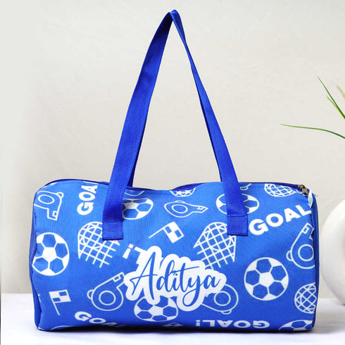 Personalised Football Printed Kids Duffle Bag