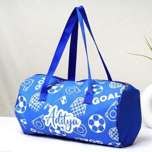 Personalised Football Printed Kids Duffle Bag