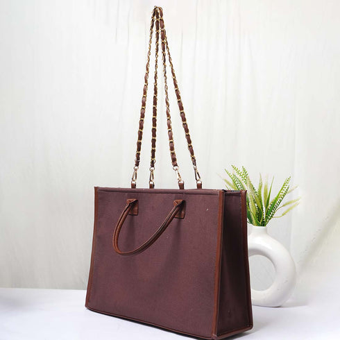 Brown Dazzle Personalised Handbag - Uncommongifts.in