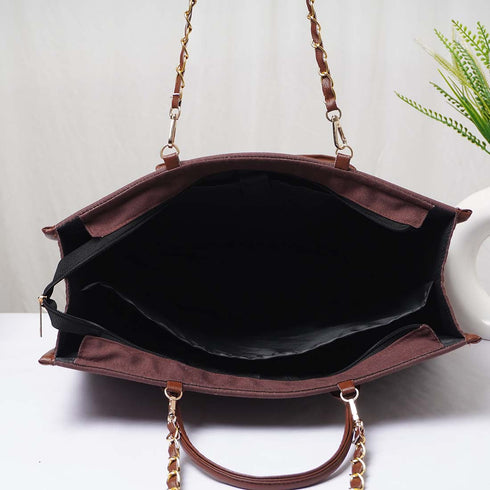 Brown Dazzle Personalised Handbag - Uncommongifts.in