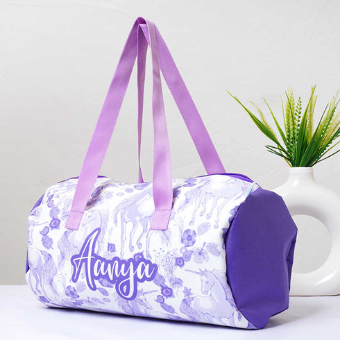 Personalised Unicorn Printed Kids Swimming Duffle Bag