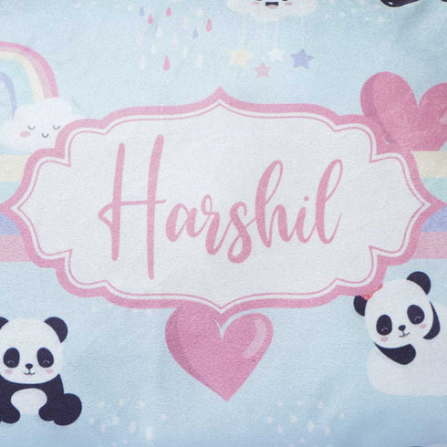 Personalized Cute Panda Printed Pillow - Uncommongifts.in
