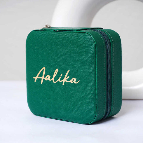 Personalized Organizer Jewellery Box for Women - Green