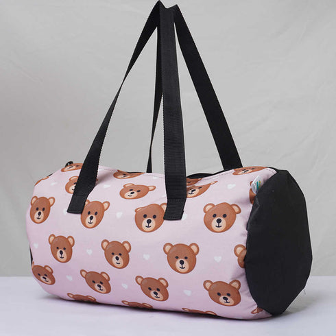 Personalised Teddy Face Printed Kids Swimming Duffle Bag