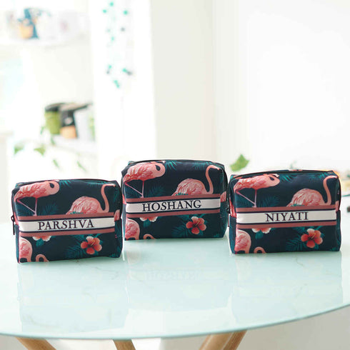 Personalised Flamingo Box Pouch - Uncommongifts.in