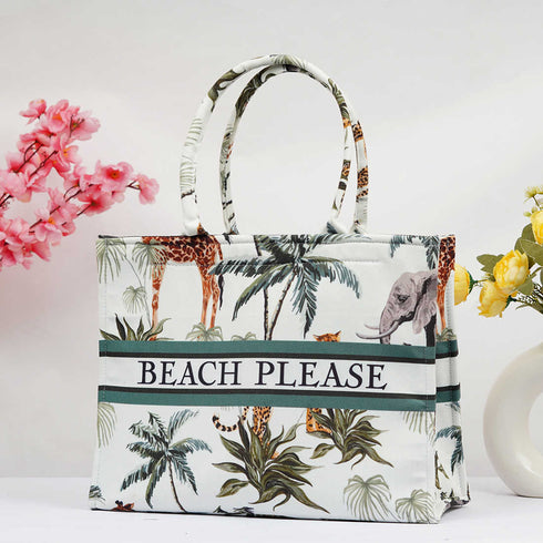 Customized Animal Printed White Handheld Box Bag - Uncommongifts.in