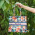 Orange Geometric Pattern Customised Box Tote Bag - Uncommongifts.in