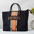 Black & Beige Luna Personalised Handbag - Uncommongifts.in