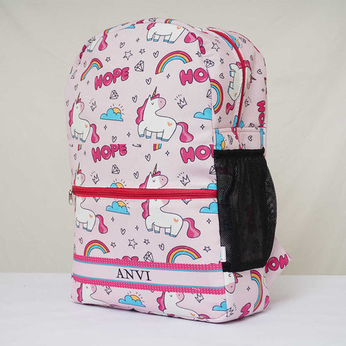 Personalised Unicorn Printed Kids Bag Pack