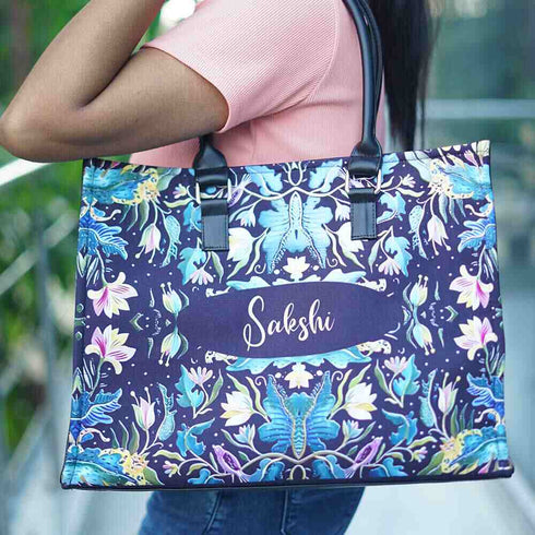 Personalised Floral Printed Box Bag