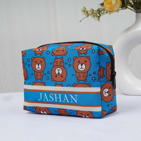 Personalised Bear Printed Box Pouch - Uncommongifts.in