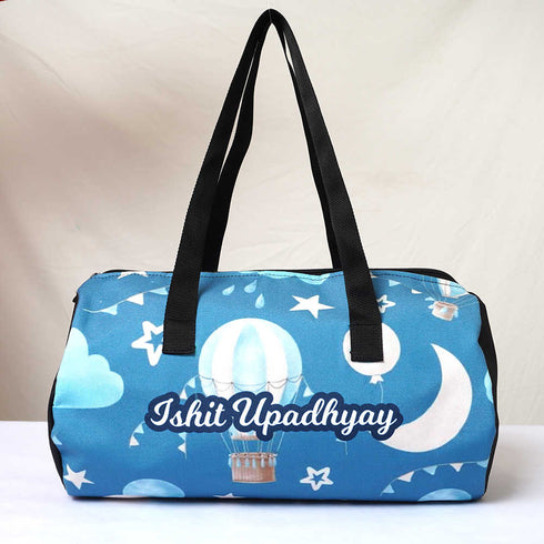 Personalised Air Balloon Printed Kids Duffle Bag & Box Pouch Gift Combo