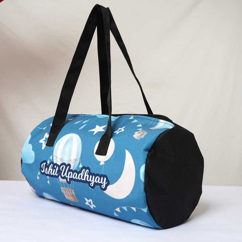Personalised Air Balloon Printed Kids Duffle Bag & Box Pouch Gift Combo