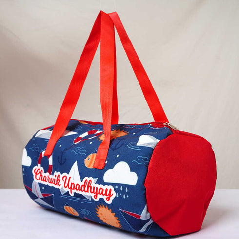 Personalised Fish Printed Kids Swimming Duffle Bag