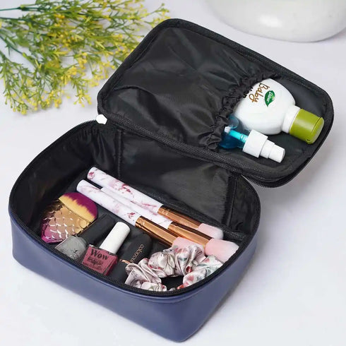 Personalized PU Toiletry Kit With Charms - Tan