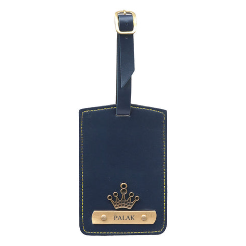 Personalised Wallet Gift Combo With Charm - Navy Blue - Uncommongifts.in