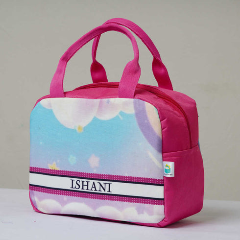 Personalised Cloud  Printed Kids Lunch Bag With Handle