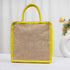 Personalised Yellow Jute & Canvas Lunch Bag - Uncommongifts.in