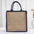 Personalised Navy Blue Jute & Canvas Lunch Bag - Uncommongifts.in