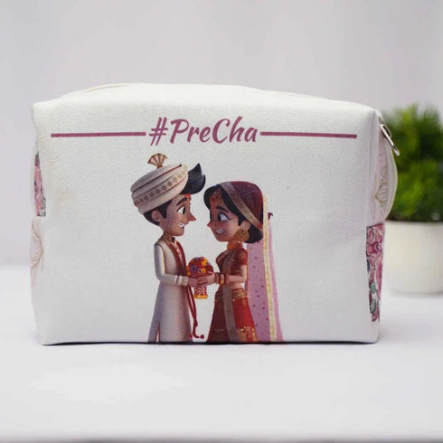 Personalised Floral Printed Box Pouch for Women