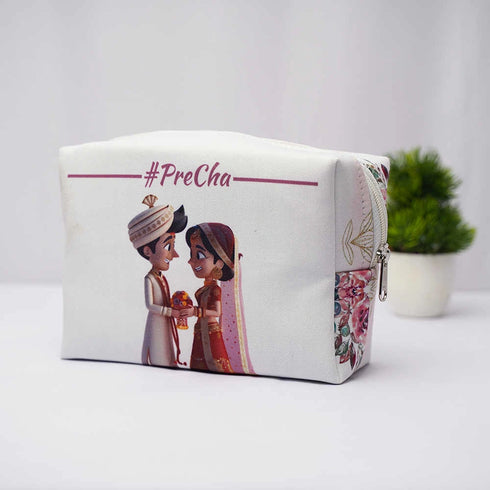 Personalised Floral Printed Box Pouch for Women