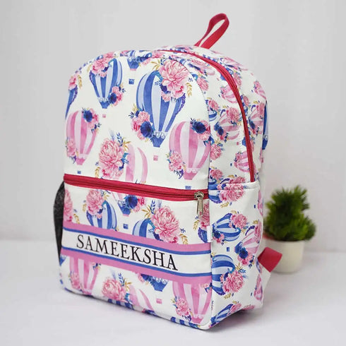 Personalised Air Balloon Printed Kids Bagpack