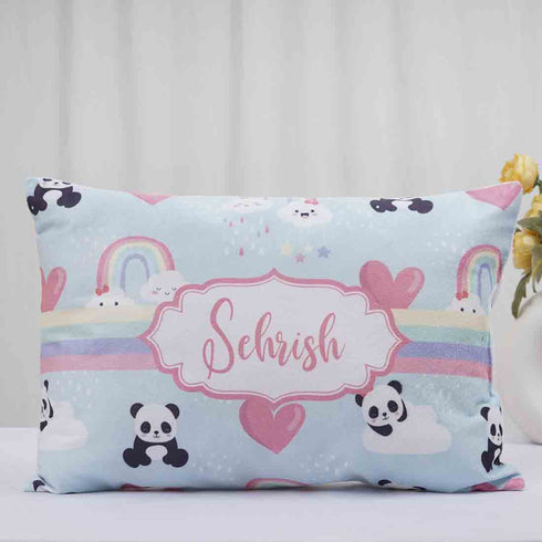 Personalized Cute Panda Printed Pillow - Uncommongifts.in