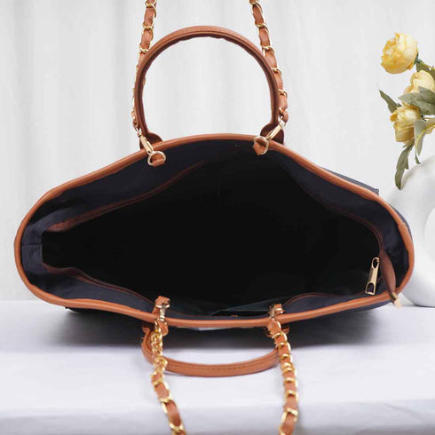 Black & White Luna Personalised Handbag - Uncommongifts.in