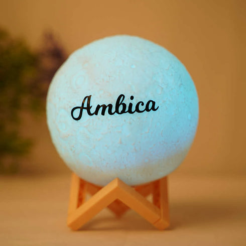 Personalised 3d moon lamp with 9 led colors