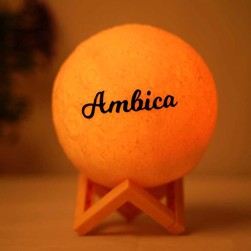 Personalised 3d moon lamp with 9 led colors
