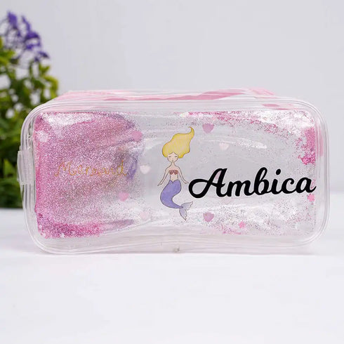 Personalised Mermaid Glitter Stationery Pouch