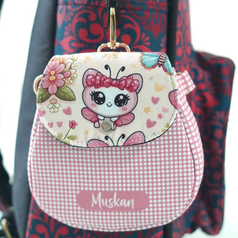 Personalised Butterfly Printed Sling Bags for Kids