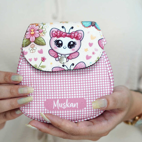 Personalised Butterfly Printed Sling Bags for Kids