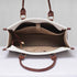 White & Brown PU Leather Customised Box Bag - Uncommongifts.in